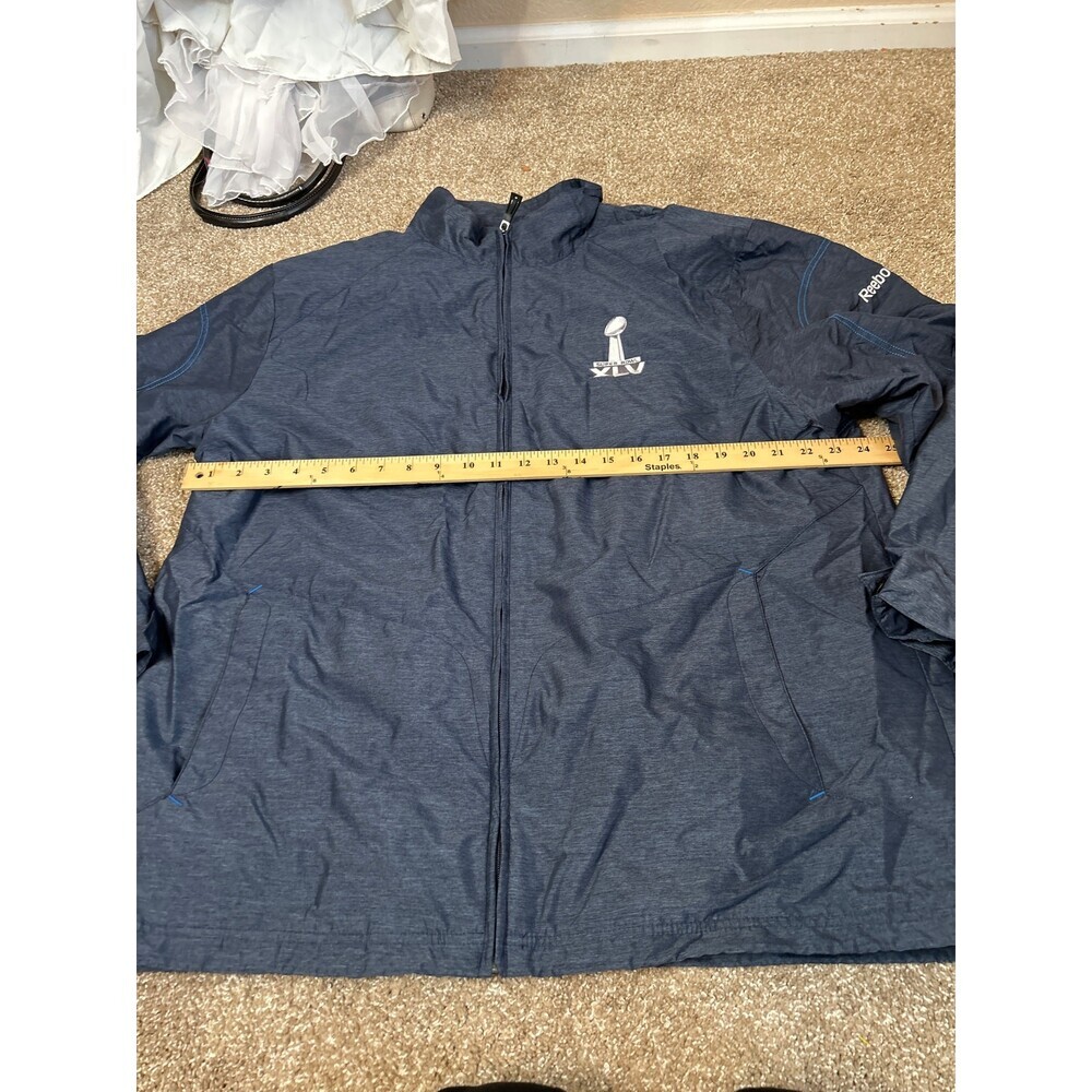 Reebok Texas Blue SUPER BOWL XLV WINDBREAKER JACKET 2/6/2011 SZ XL embroidered - Picture 8 of 10